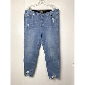 Torrid Jeans Women's Plus Size 18 Blue Feel The Fit High Rise Skinny Distress